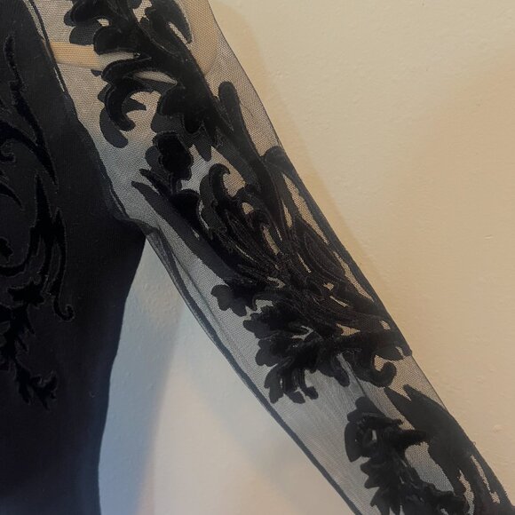 NWT - INC International Concepts Flocked-Velvet Illusion Sweater Size X-Small - Picture 7 of 11